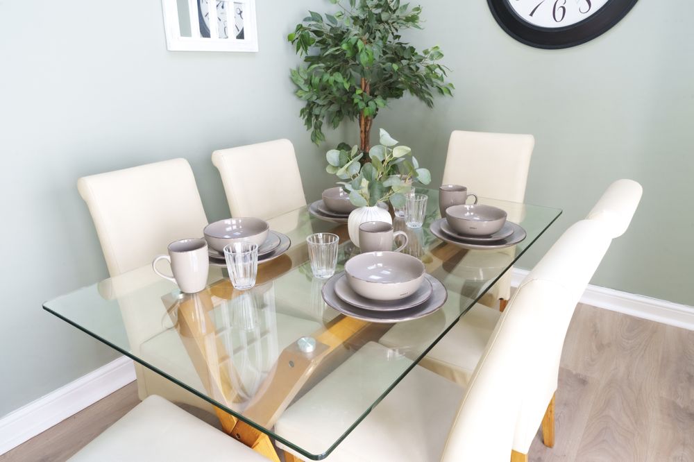 A finished, furnished dining room ready for tenants